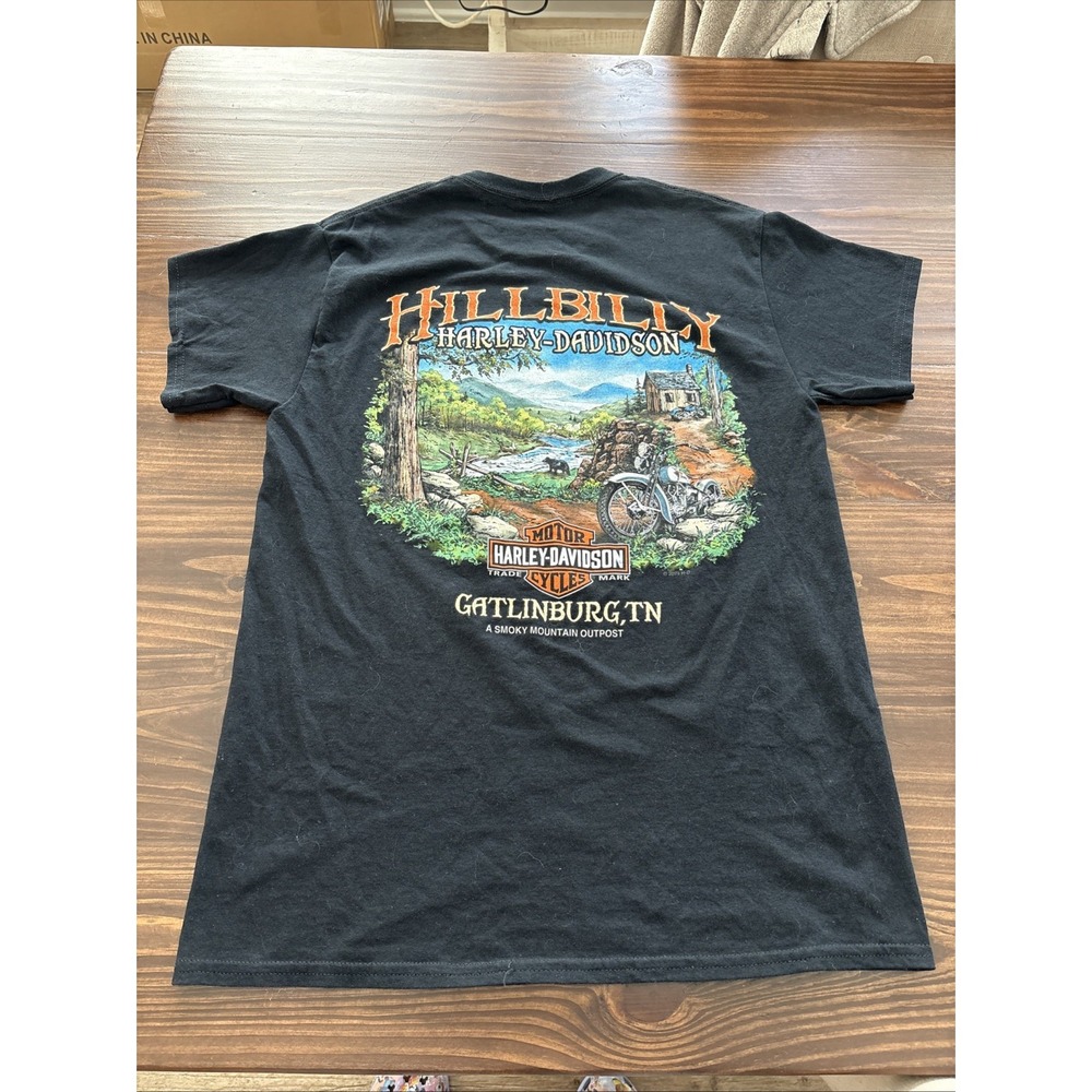 Harley Davidson Biker T-Shirt Black HillBilly Gatlinburg Tennessee